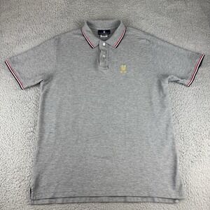 Psycho‎ Bunny St Lucia Grey Polo Shirt Short Sleeve Preppy Men's 7 US XXL Godley